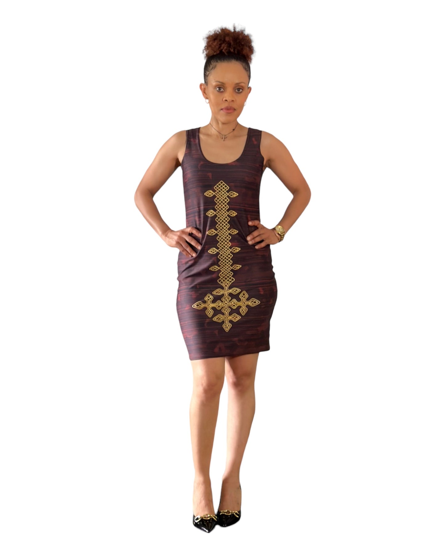 Axumite - Burgundy Fitted Dress