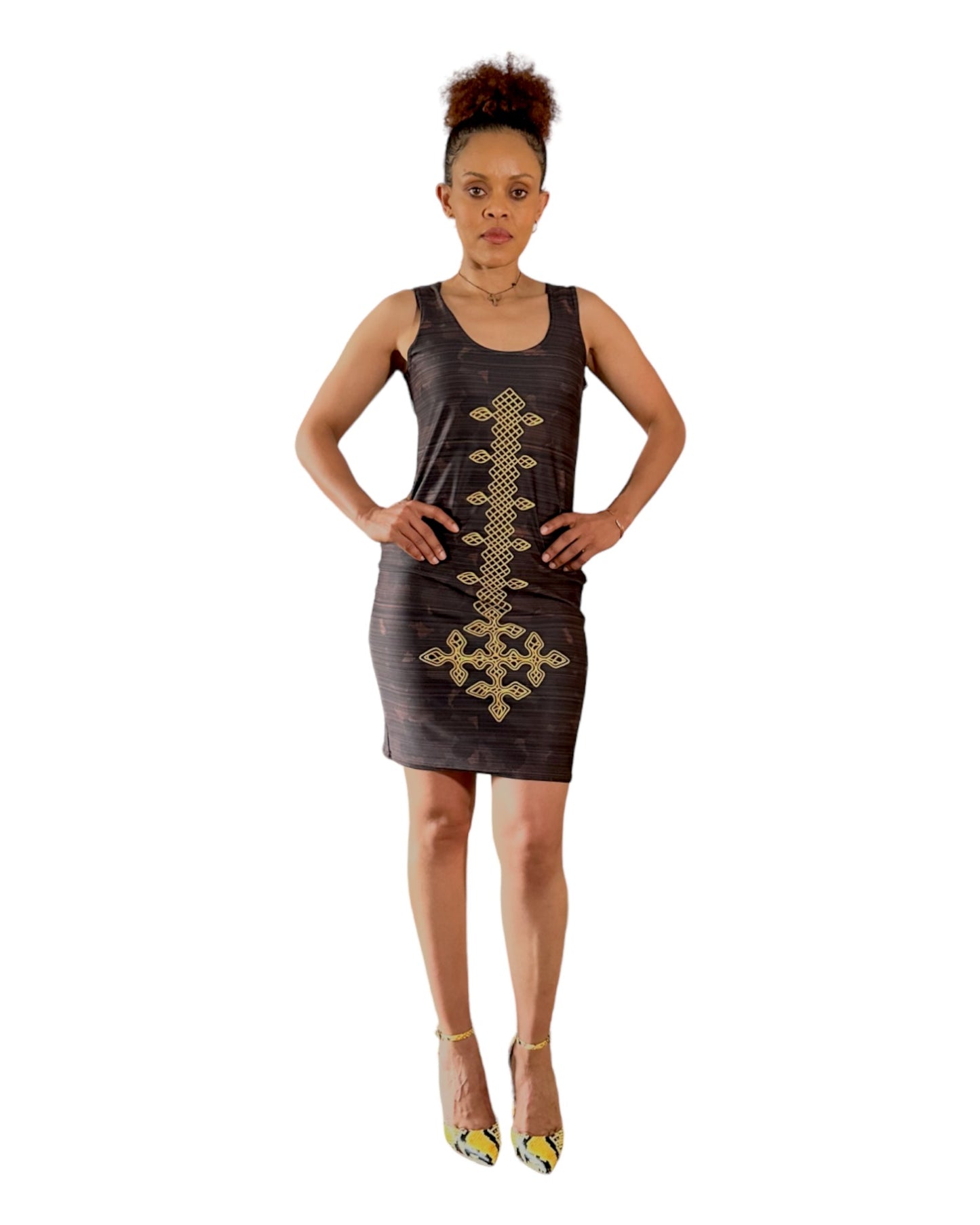 Axumite - Brown Fitted Dress